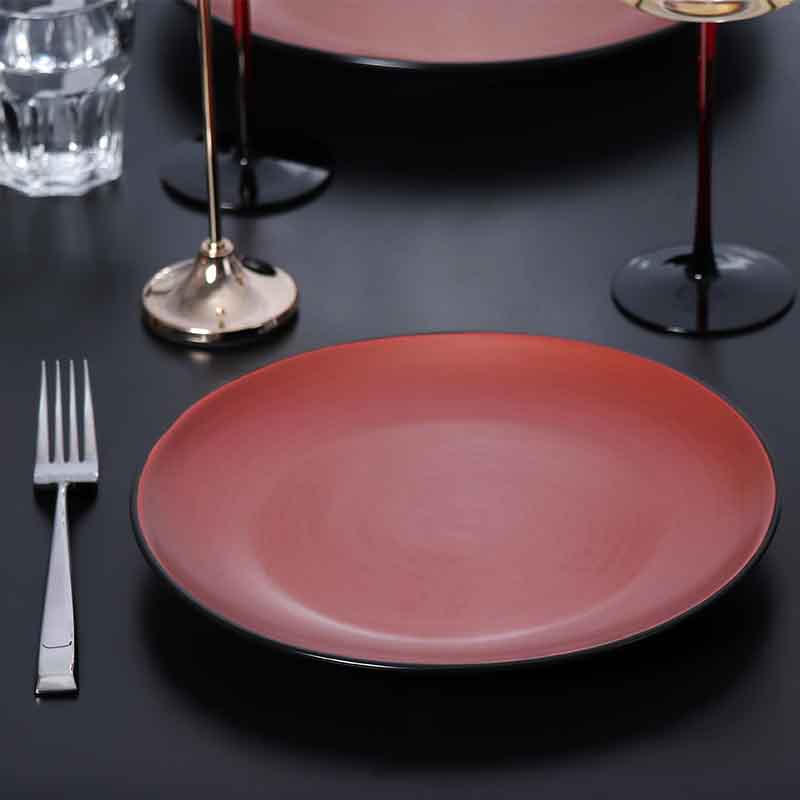 Porcelain Serving Plate Красная фарфоровая тарелка для коммерческого ресторана