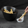 Керамическая наклонная миска Черная фарфоровая тарелка для закусок Блюда для картофеля фри Миски