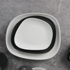 Фарфоровая посуда Eestaurant Terr Swirl Marks Серая матовая белая квадратная тарелка неправильной формы 