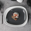 Фарфоровая посуда Eestaurant Terr Swirl Marks Серая матовая белая квадратная тарелка неправильной формы 