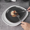 Фарфоровая посуда Eestaurant Terr Swirl Marks Серая матовая белая квадратная тарелка неправильной формы 