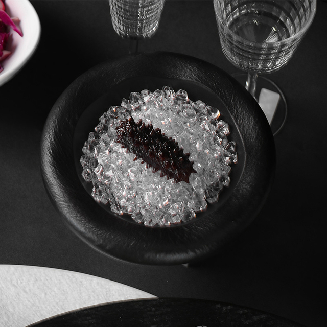 Black Ice Plate, матовая керамическая тарелка для ресторанов, 14 унций