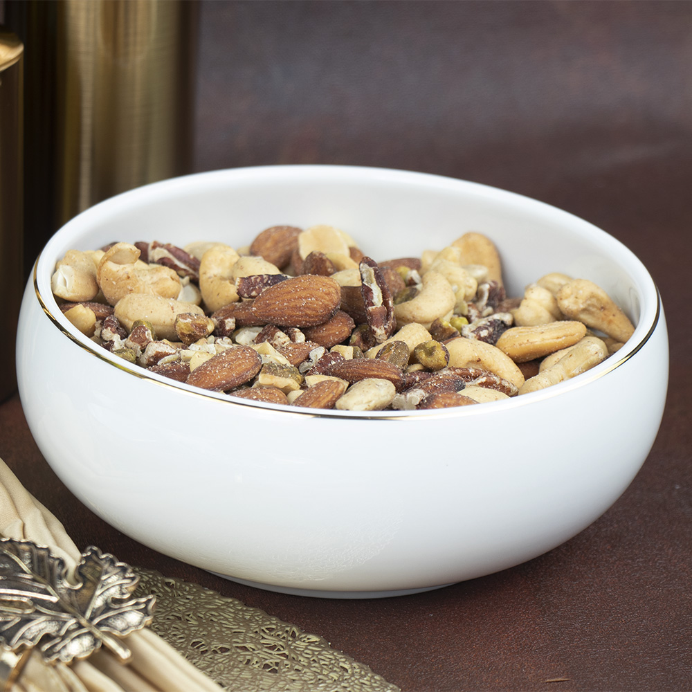 Керамические суповые тарелки Deep Bowl с золотым ободком