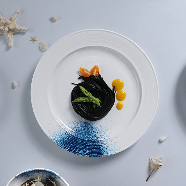 Фарфоровая фабрика, поставка в отель, набор посуды, набор тарелок для пасты, набор тарелок с морепродуктами, тарелка с гребешками, набор столовой посуды для ресторана