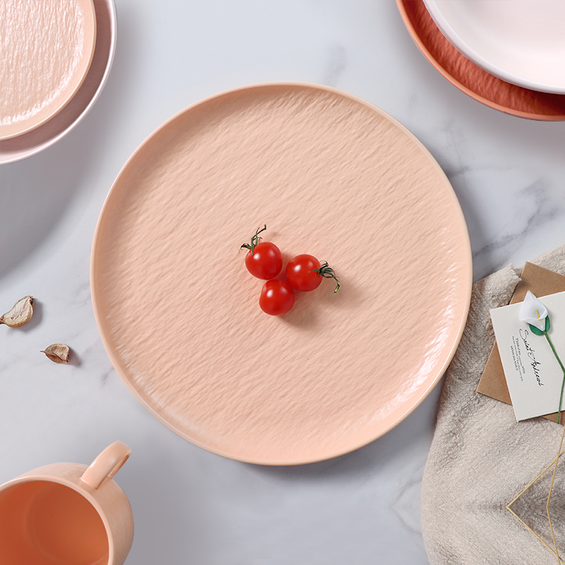 Горячие продажи светло-розовых тарелок для ресторана Dinnerware под застекленной посудой Vajilla Wedding