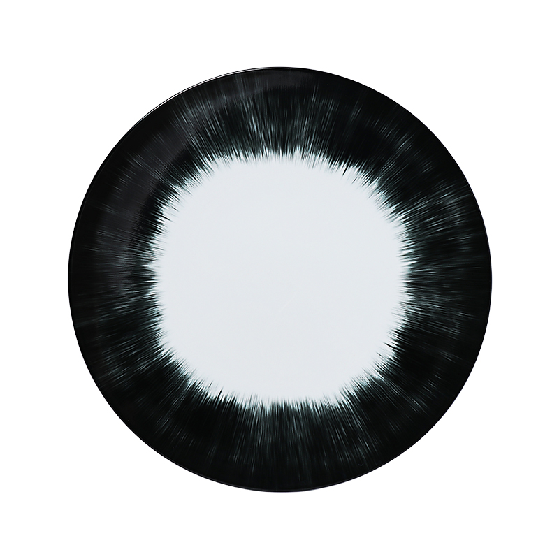 Гостиничная посуда Новая посуда Обеденная тарелка Морепродукты Urchin Design Черно-белая столовая посуда из костяного фарфора