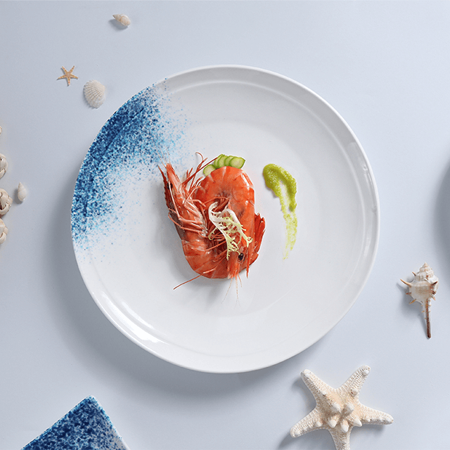 Фарфоровая фабрика, поставка в отель, набор посуды, набор тарелок для пасты, набор тарелок с морепродуктами, тарелка с гребешками, набор столовой посуды для ресторана