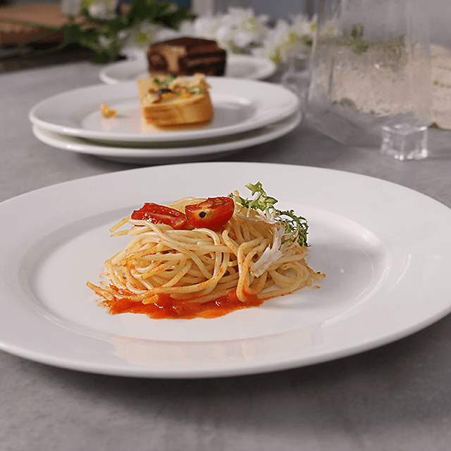 Белая изготовленная на заказ керамическая закуска партии покрывает тарелку обедающего фарфора для гостиницы ресторанов