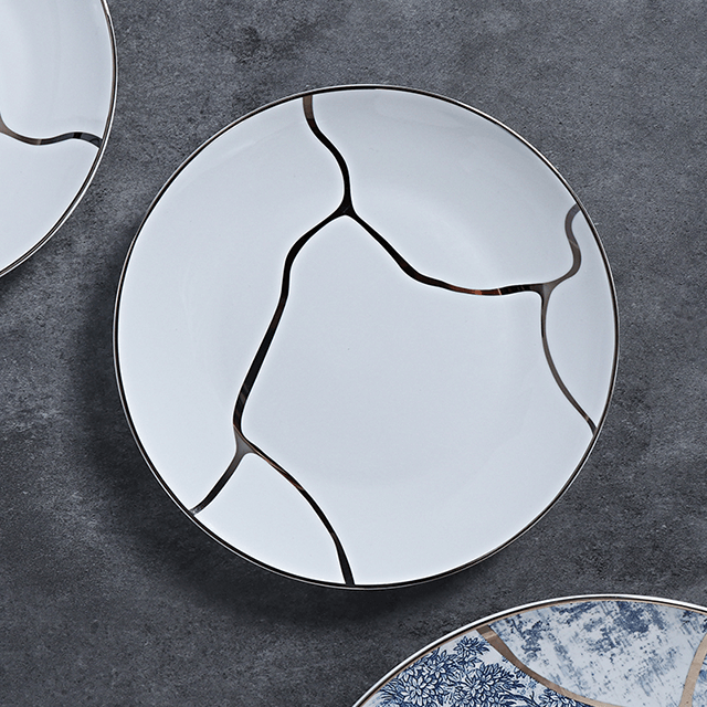 Blue and White Bone China Dinner Set Поставщик отелей