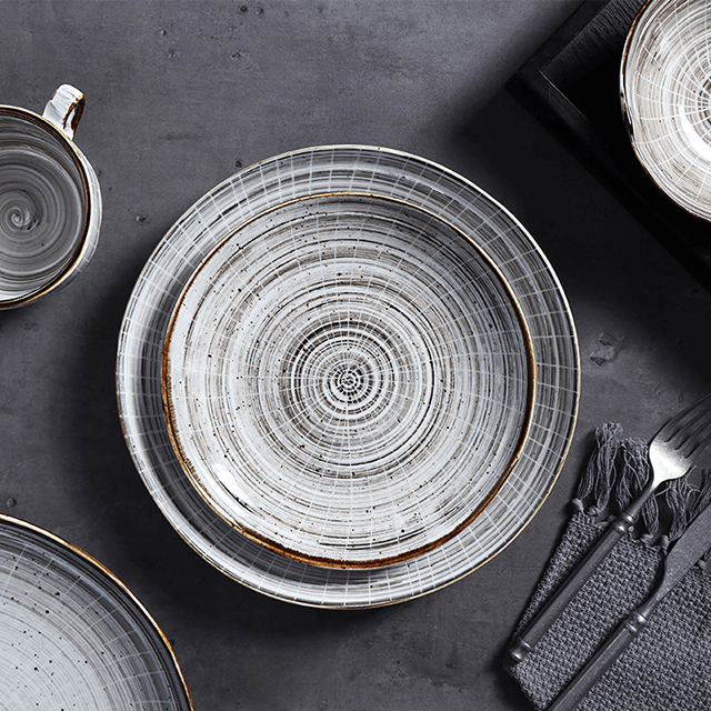 Круглая фарфоровая тарелка 25 см для ресторана Супер керамические тарелки для Amazon 