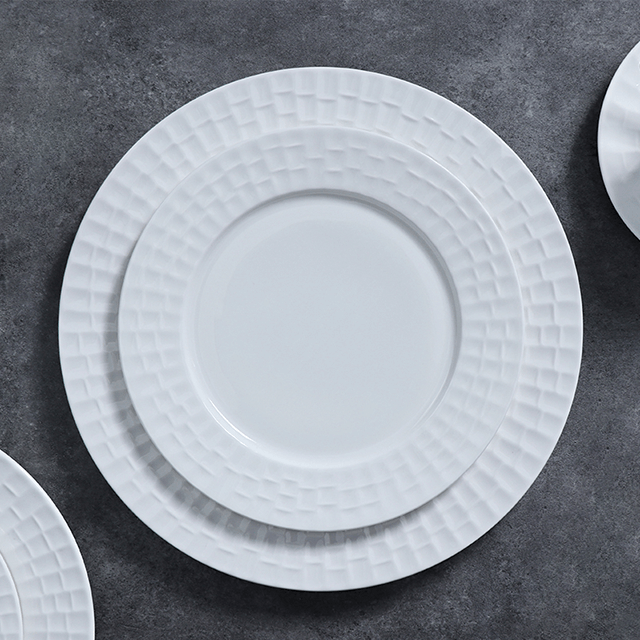Гостиничная посуда Набор тарелок Столовая посуда Белый набор посуды Набор столовой посуды из костяного фарфора