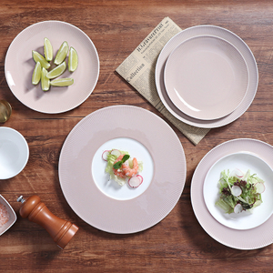 Новый дизайн, фарфоровая розовая посуда, оптовая продажа, тарелка, свадебная посуда, набор тарелок, 12 дюймов, круглый обеденный набор, посуда