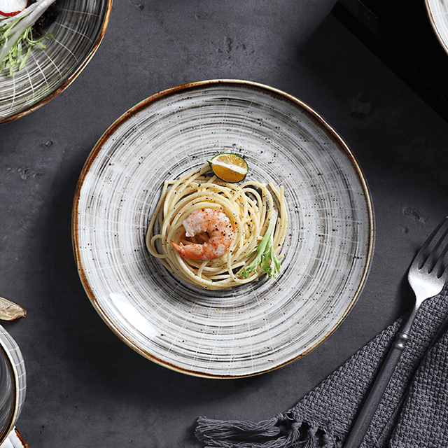 Круглая фарфоровая тарелка 25 см для ресторана Супер керамические тарелки для Amazon 