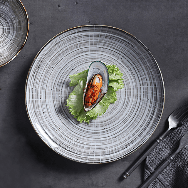 Круглая фарфоровая тарелка 25 см для ресторана Супер керамические тарелки для Amazon 