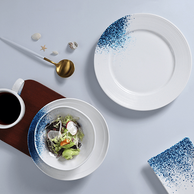 Фарфоровая фабрика, поставка в отель, набор посуды, набор тарелок для пасты, набор тарелок с морепродуктами, тарелка с гребешками, набор столовой посуды для ресторана