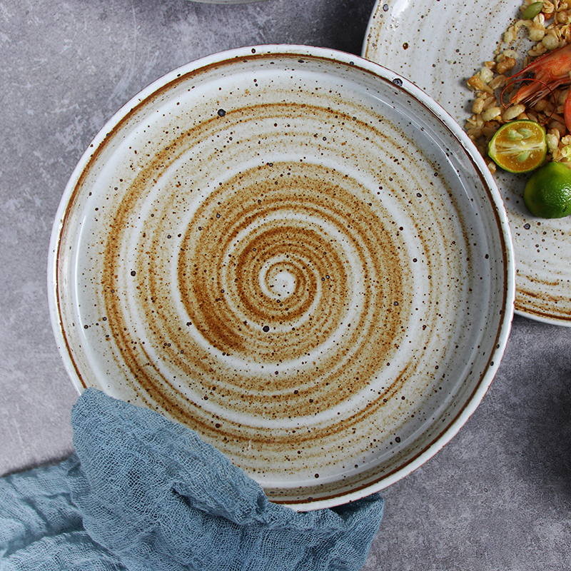 Ресторанная посуда под глазурованной керамической посудой Кухонная утварь Фарфоровые тарелки и посуда Круглые обеденные тарелки